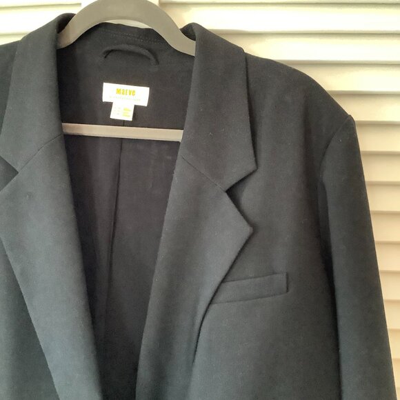 Anthropologie Maeve Double-Breasted Blazer 12 oversized black boxy - Picture 7 of 13